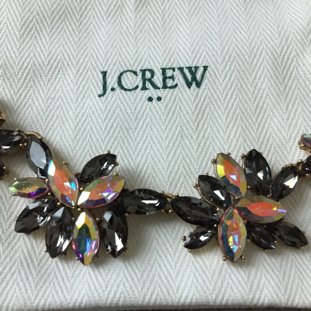 JCrew Factory Crystal Flowers Leaves Statement Necklace 40$